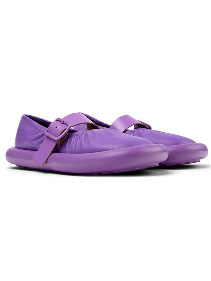 Camper Leder-Spangenballerinas in Lila günstig kaufen