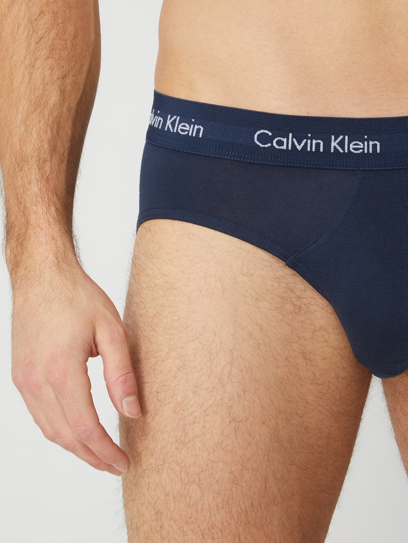 Slips aus Baumwoll-Mix im 3er-Pack in blau