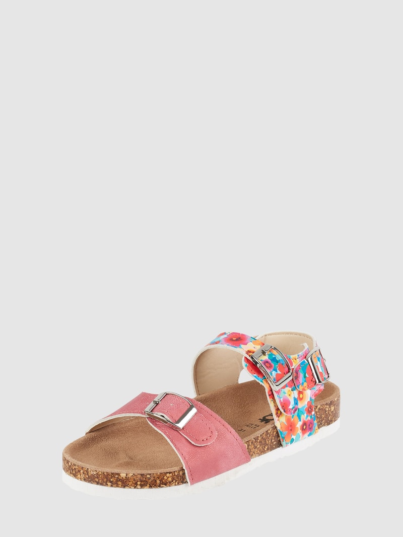 Sandalen mit floralem Muster in rosa