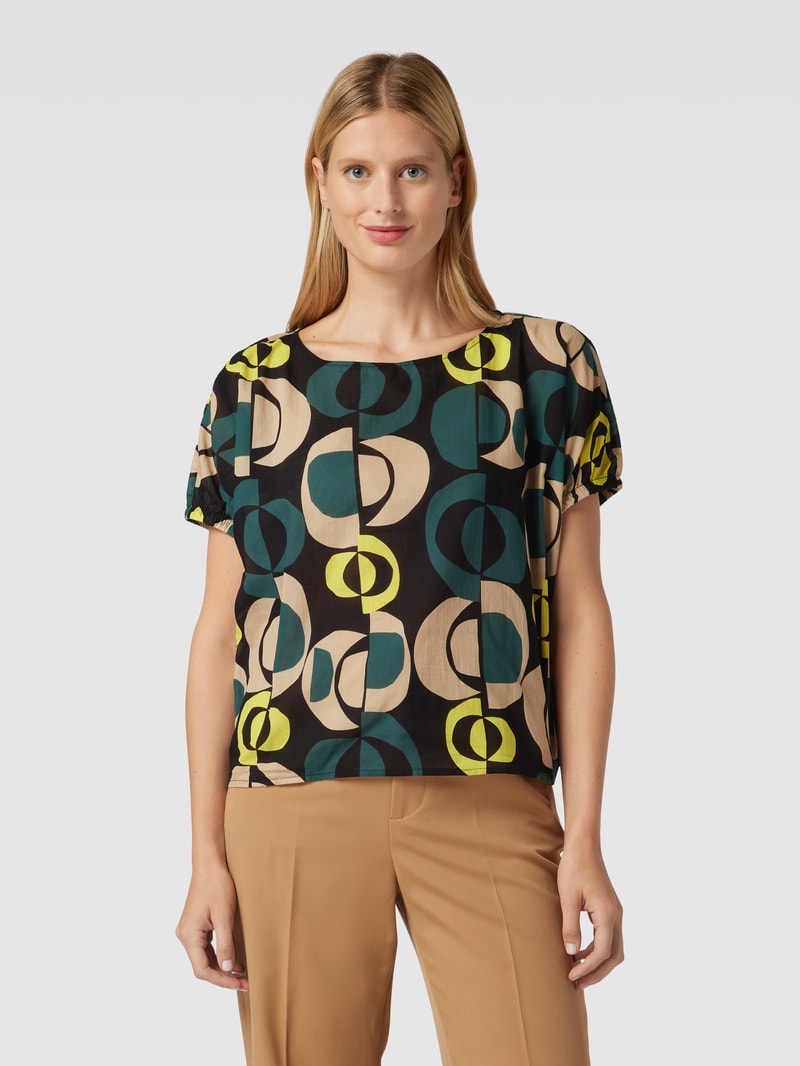 Blusenshirt mit Allover-Muster Modell 'Flaika easy' in schwarz