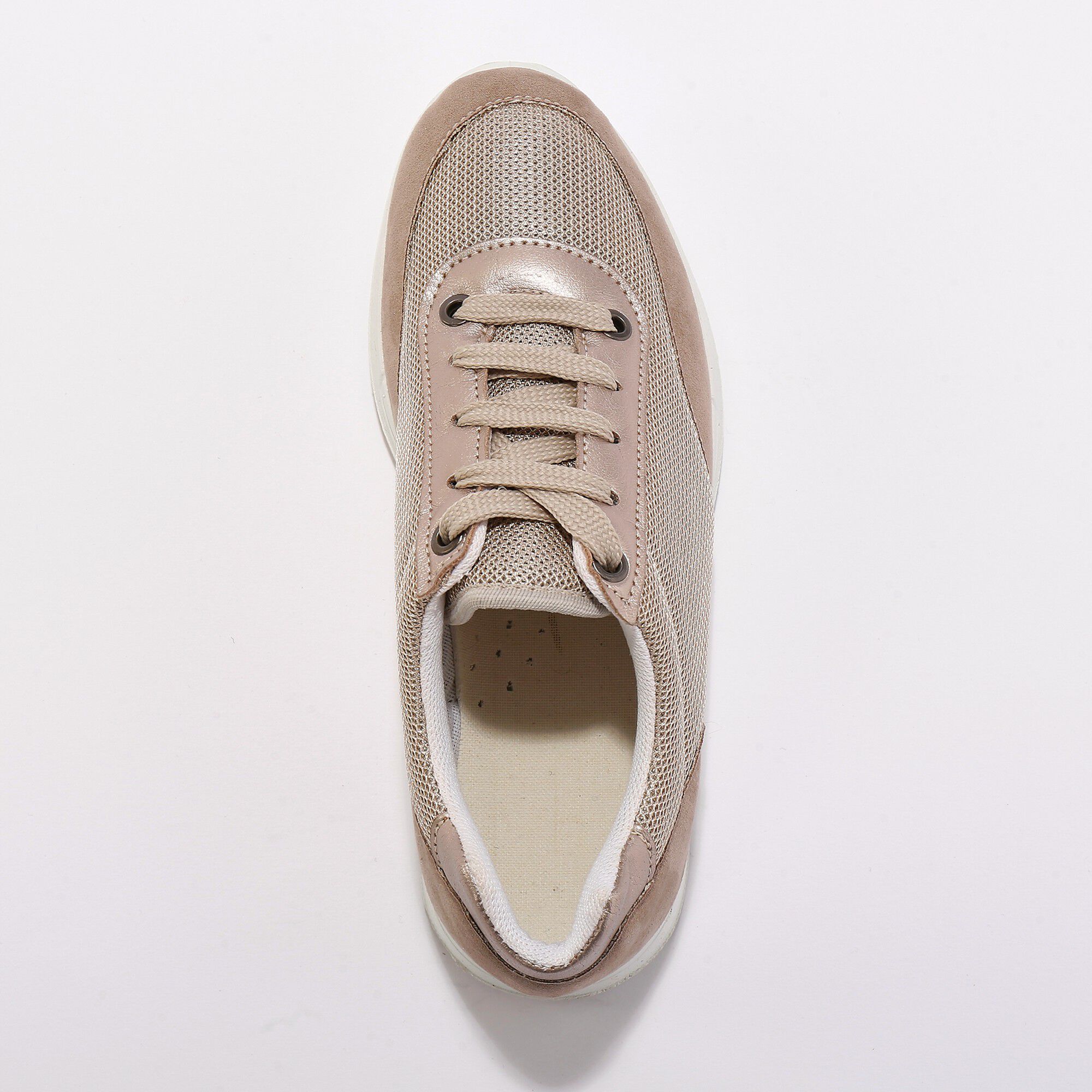Baskets lacées spécial pieds sensibles en tissu extensible