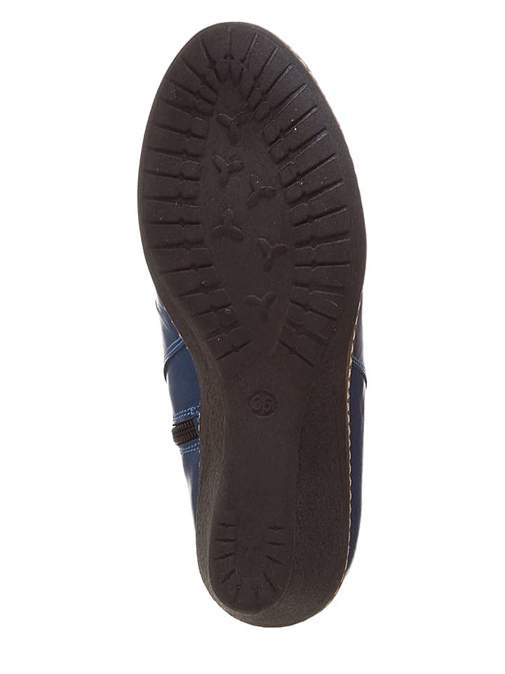 Andrea Conti Leder-Ankle-Boots in Blau günstig kaufen 39