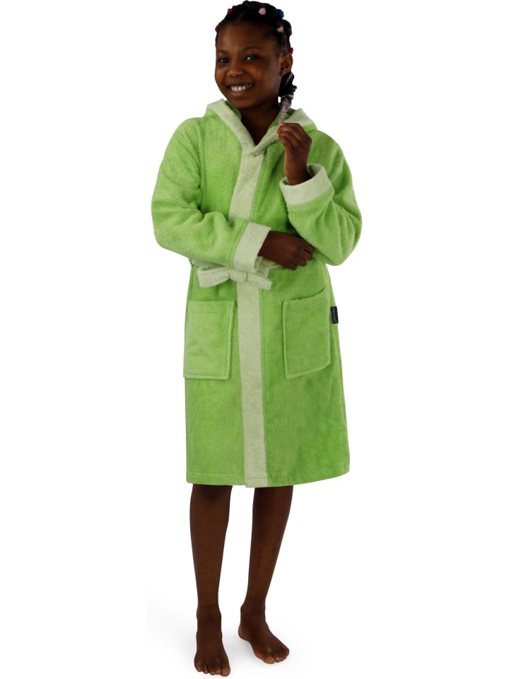 normani Kinder Bademantel aus Bio-Baumwolle Elounda in Grün günstig kaufen