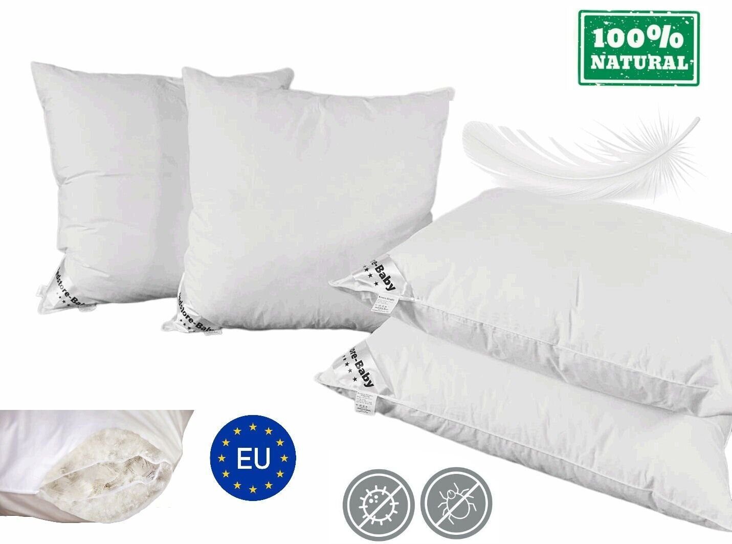 Daunenbettdecke + 3-Kammer-Kopfkissen, Betten Set Daunenbett Decke Bettdecke 220x240 Kissen 2x Drei Kammer, Dedstore-Baby, Füllung: Daunen-Federmischung, Bettwaren Set