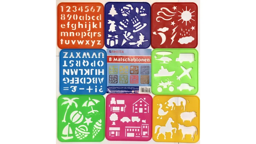 RHEITA Malschablonen-Set 8teilig 15 x 15cm