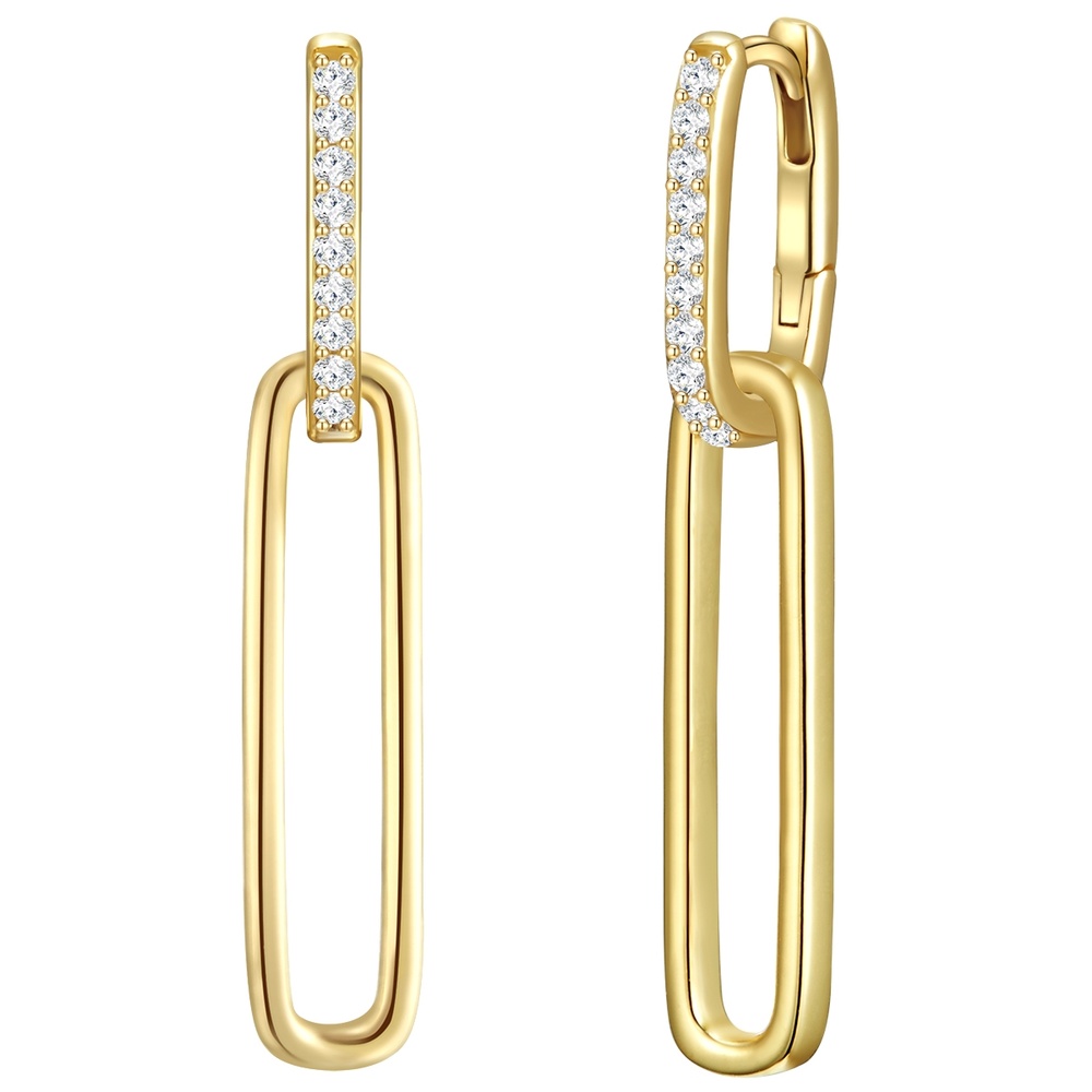 Glanzstücke München Créoles en argent Argent sterling Oxyde de zirconium (CZ) en Or jaune Boucles d'oreilles