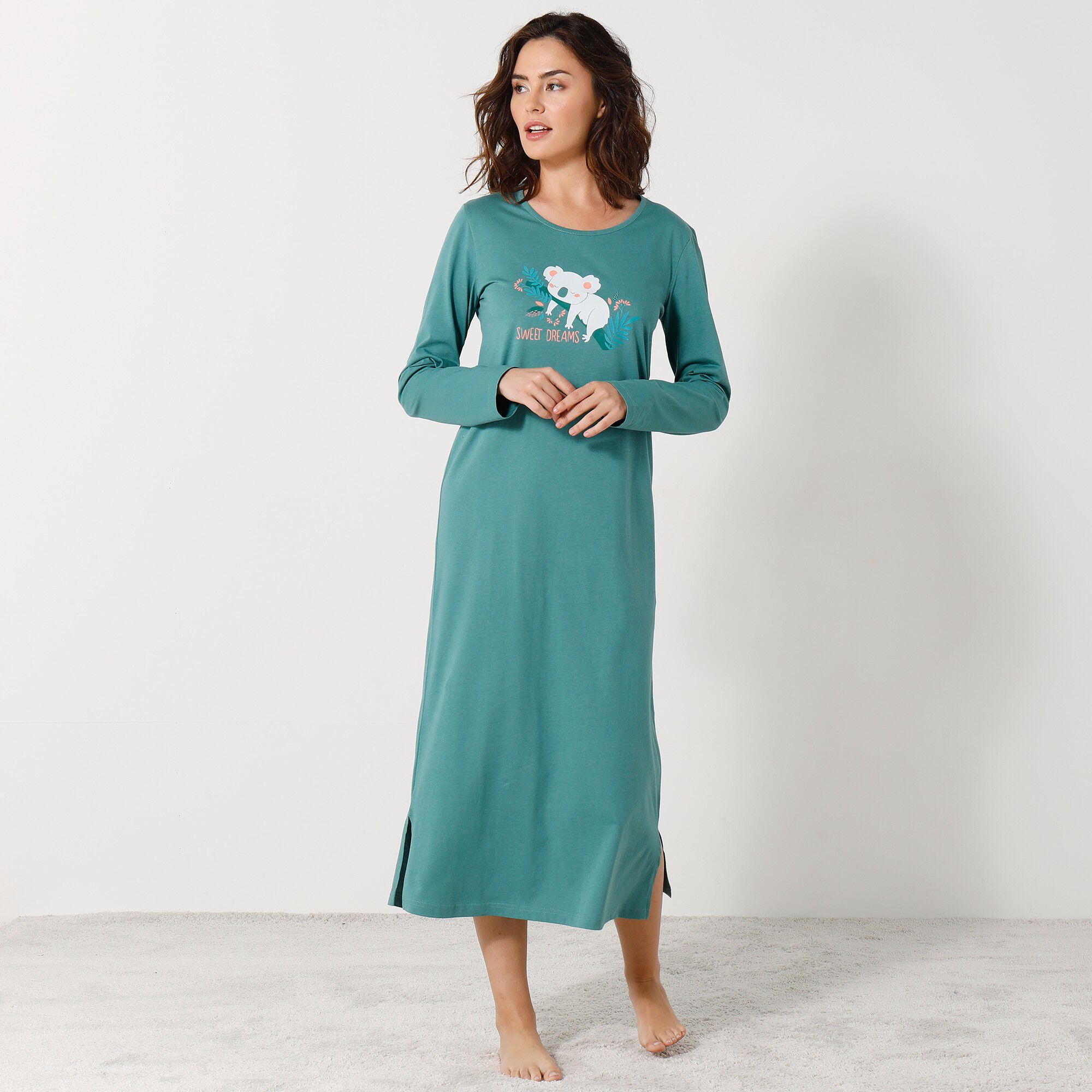 Chemise de nuit longue longues motif «koala»