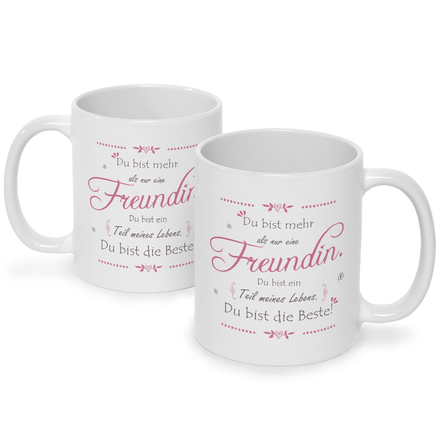 GRAVURZEILE Tasse Bedruckte Tasse mit Spruch - Du bist mehr als nur eine Freundin, Herzliche Geschenke für die beste Freundin zum Geburtstag Weihnachten