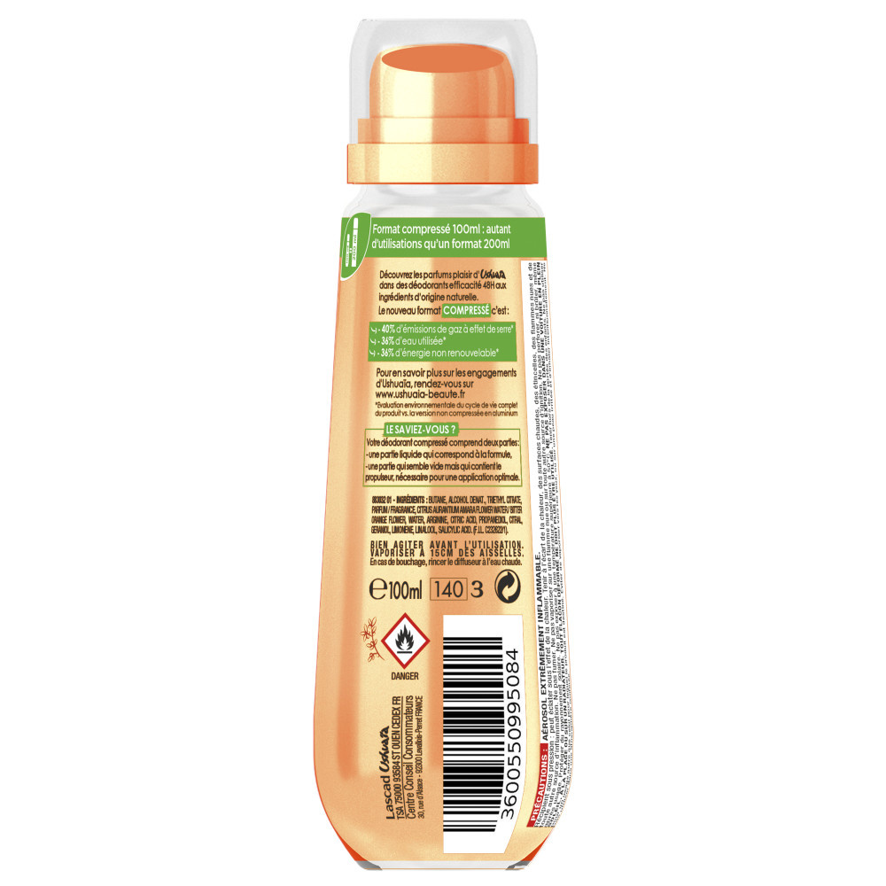 ushuaïa Fleurs d'Oranger Déodorant Compressé 48h