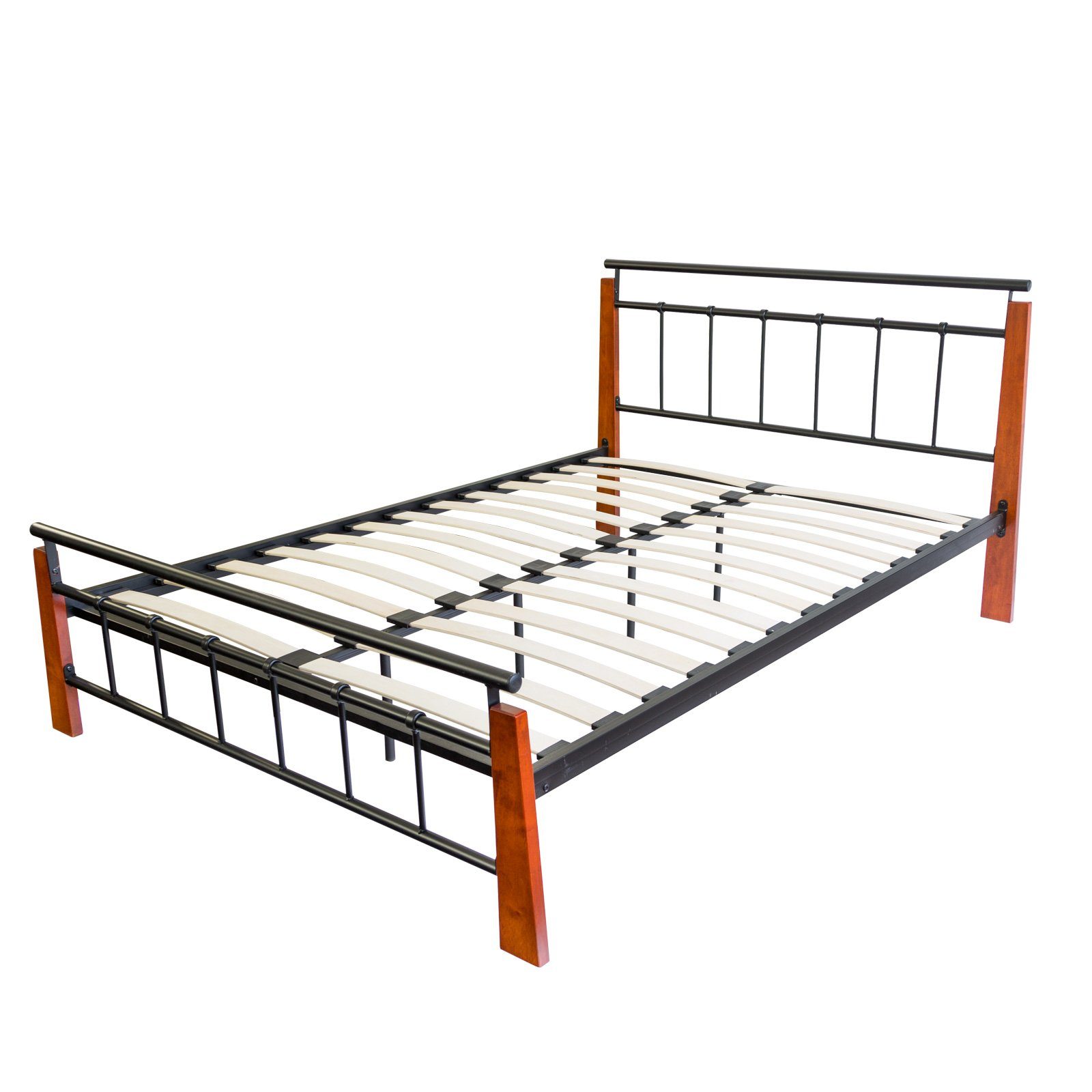 Homestyle4u Metallbett Bettgestell Doppelbett Bettrahmen Lattenrost schwarz 140 160 180 (Kein Set)