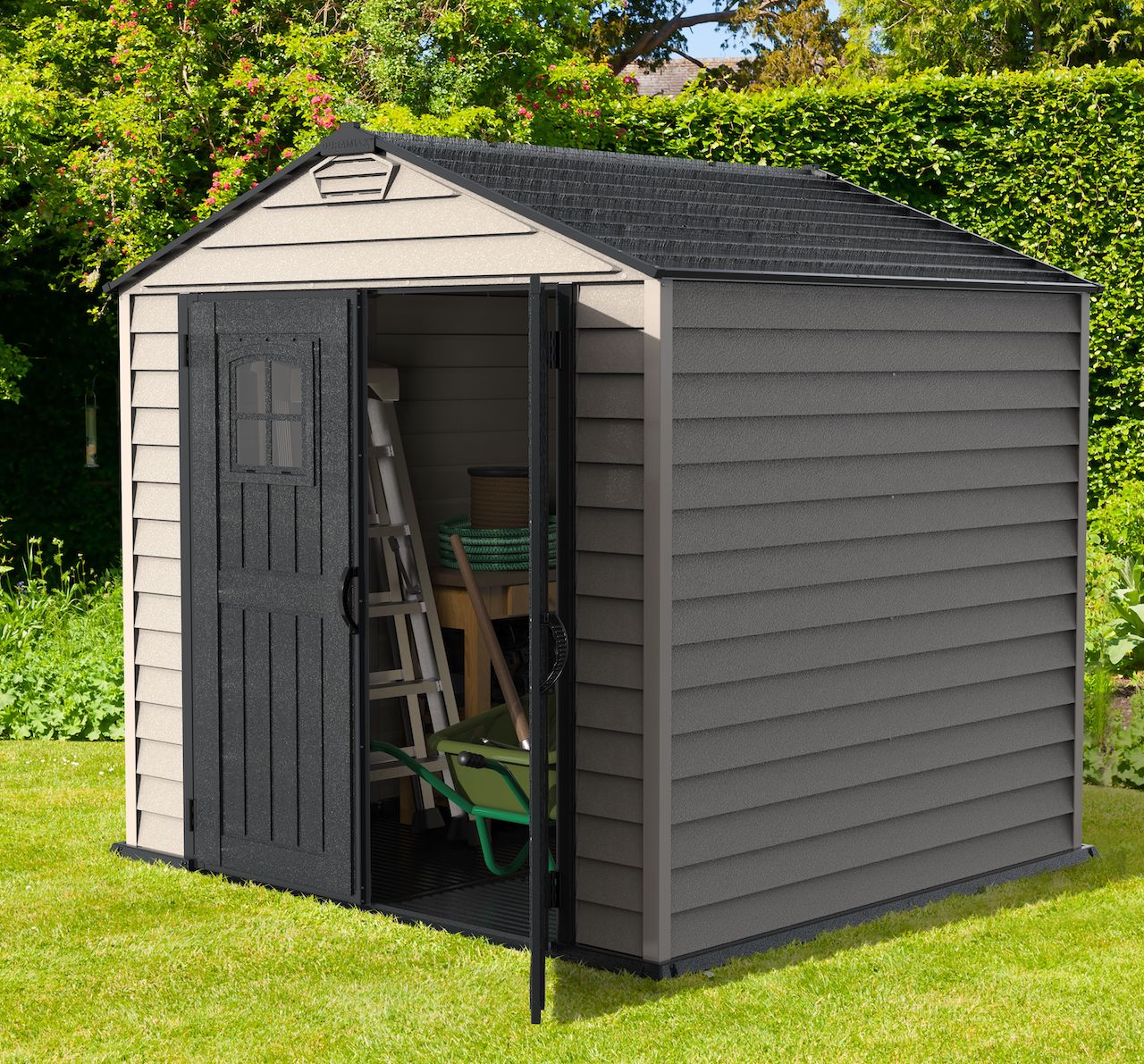 Duramax Kunststoffgerätehaus Duramax StoreMAX Anthrazit 4,5 m² mit Fußbodenkonstruktion Duramax 30325 7x7