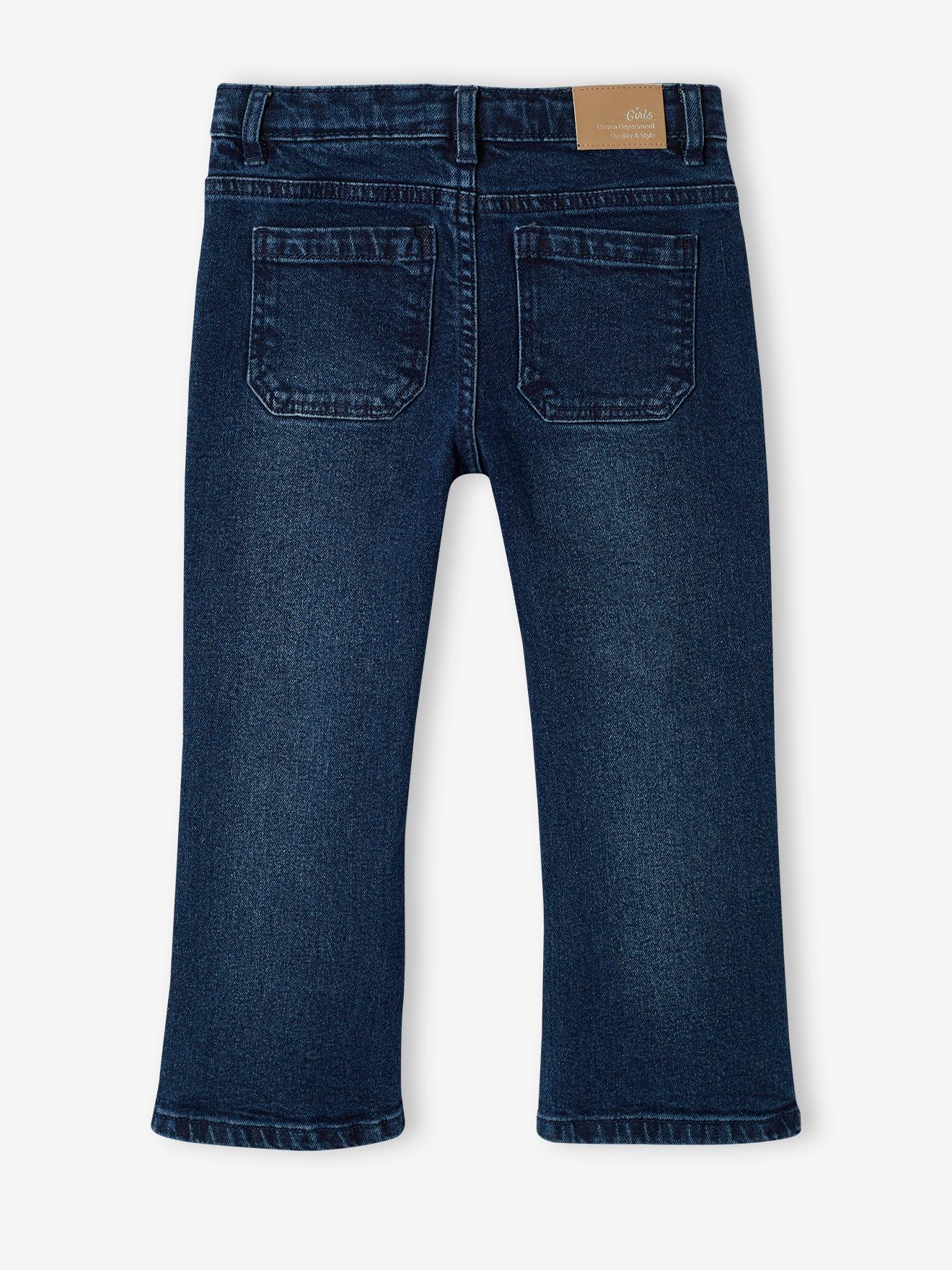 Vertbaudet Mädchen Flare-Jeans, 7/8 - jeansblau