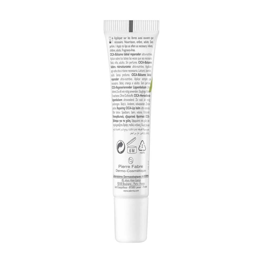A-Derma Dermalibour+ - CICA-Baume lèvres réparat eur 15ml Baume lèvres