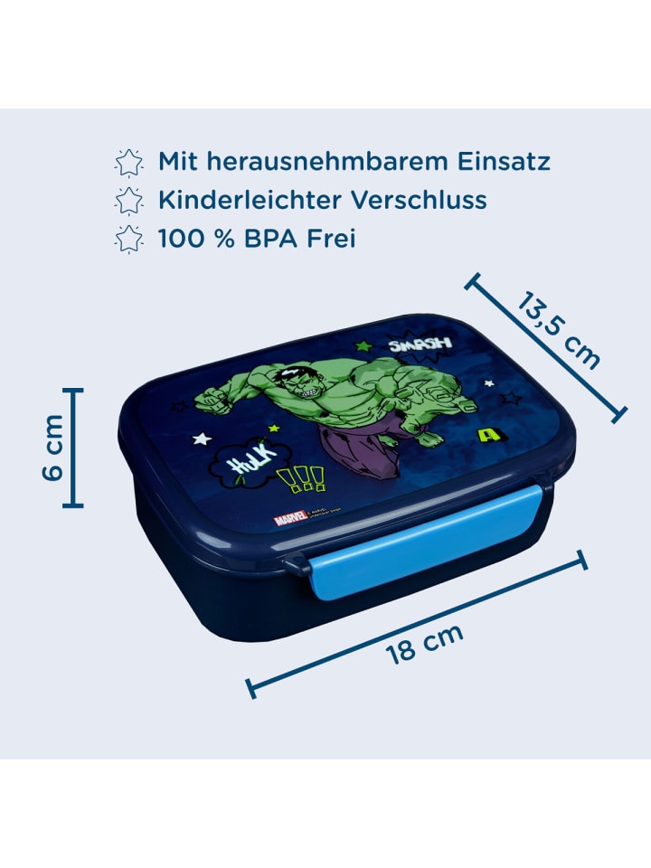 Avengers Avengers Lunchbox 13,5x18x6 cm Superhelden Design für Kinder in Blau günstig kaufen 18