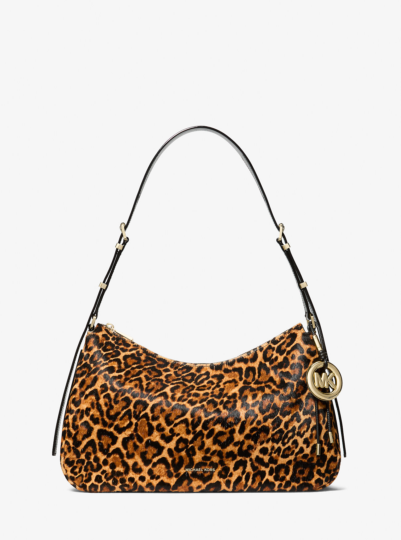 Nolita Medium Leopardprint Kalvehår Skulderveske - MARIGOLD