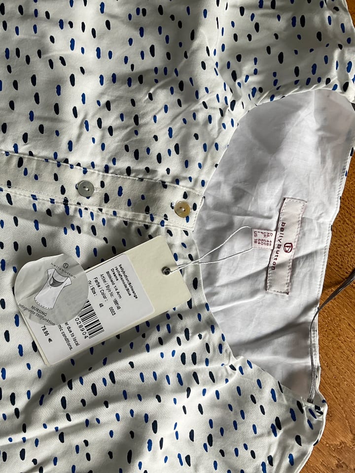 bellybutton Umstandskleid in Weiß/ Blau günstig kaufen 48