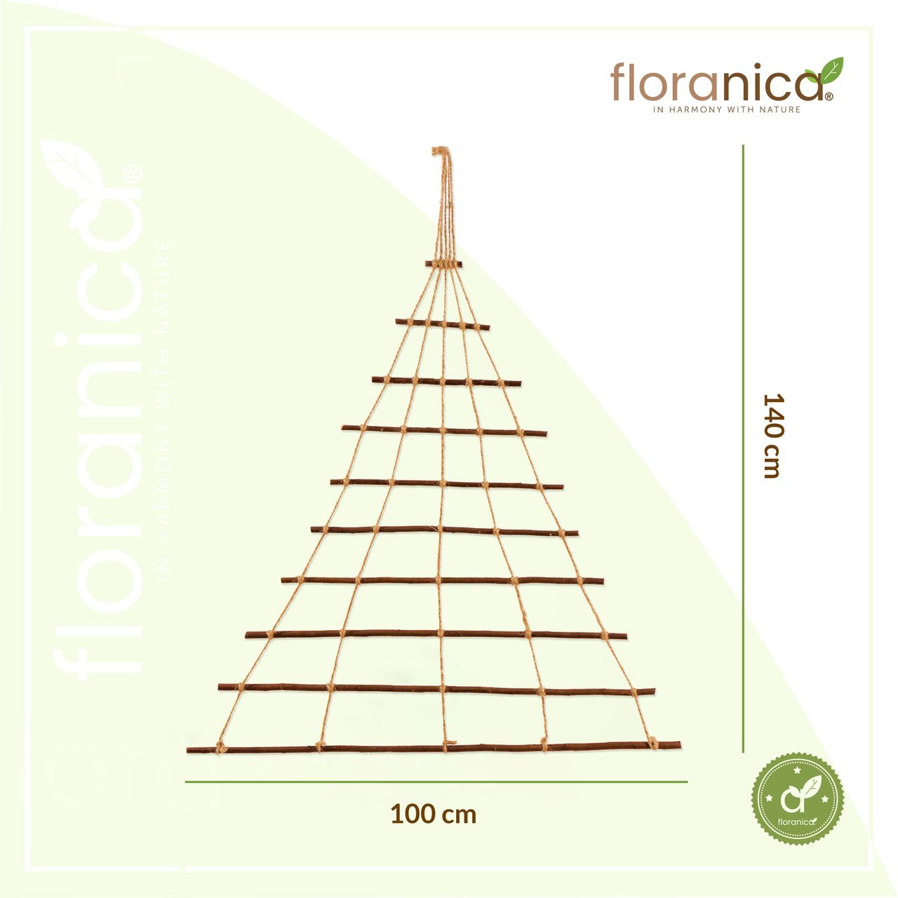 Pemicont Floranica Holzleiter für Adventskalender  60 x 70 cm - Holz Aufhängen von Weihnachtsschmuck