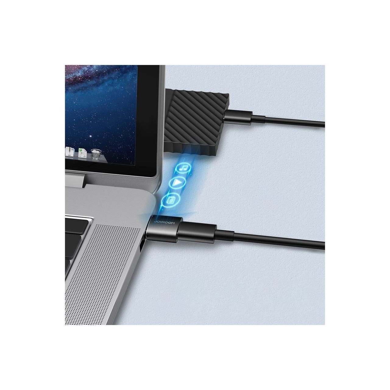 Joyroom Adapter USB Typ C (weiblich) auf USB (männlich) Adapter Schwarz (S-H152 Black)