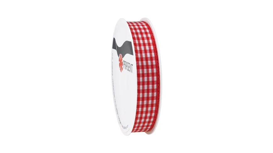 PRÄSENT Karoband rot/weiss 15mmx4m 4 m