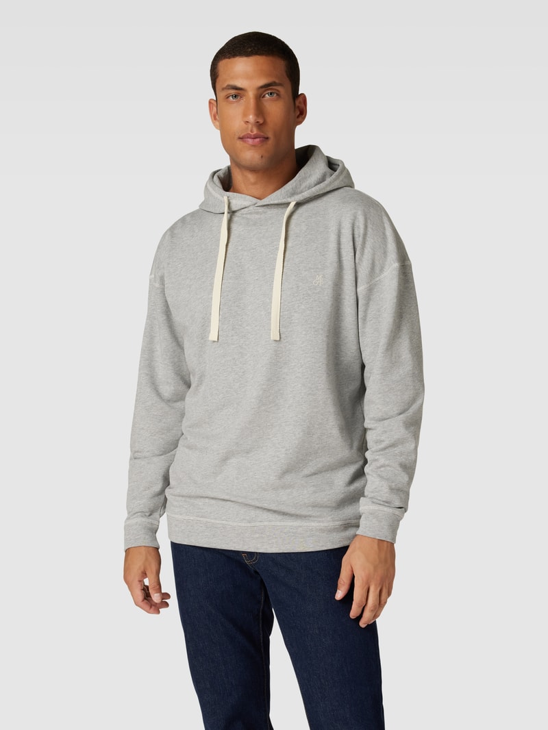Hoodie mit Inside-Out-Nähten Modell 'FRENCH TERRY' in mittelgrau meliert