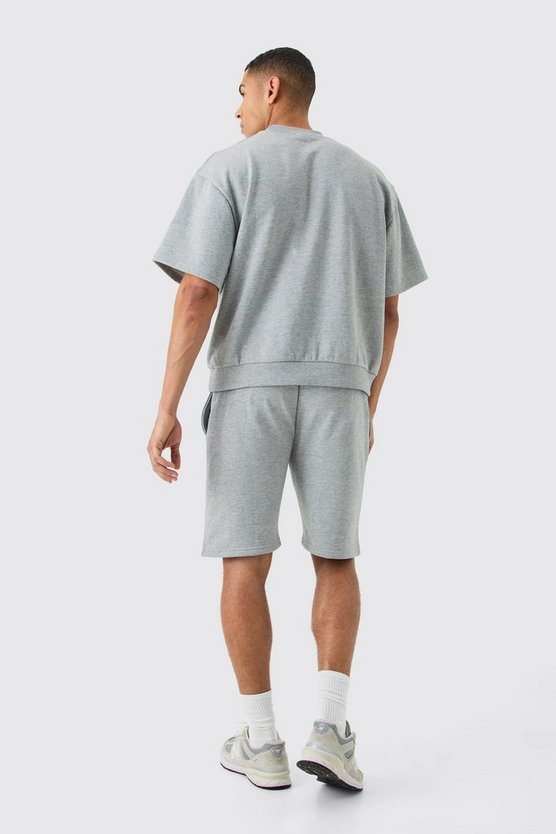 Kurzärmliges kastiges Oversize Sweatshirt