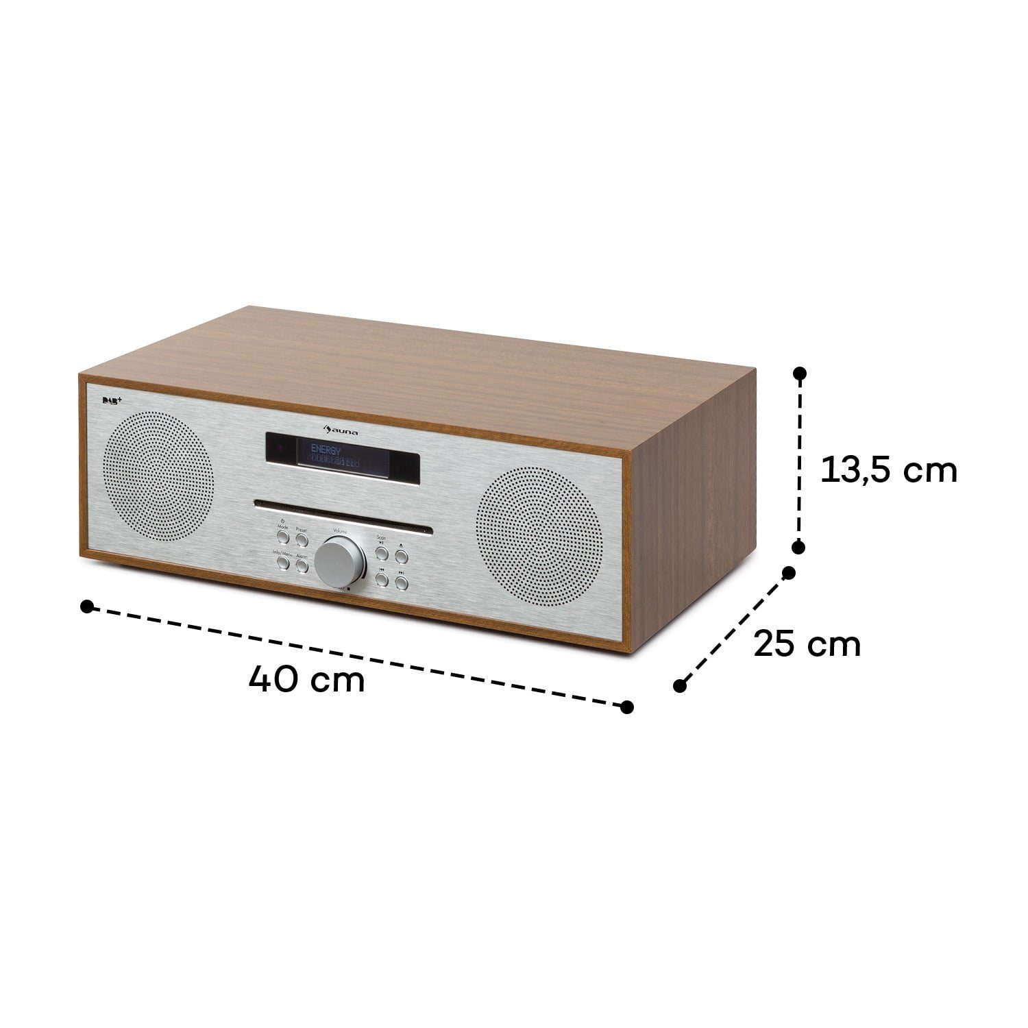 Auna Silver Star CD-DAB Radio (20 W, DAB Plus Radio mit CD Player mit Radio Küchenradio Digitalradio)