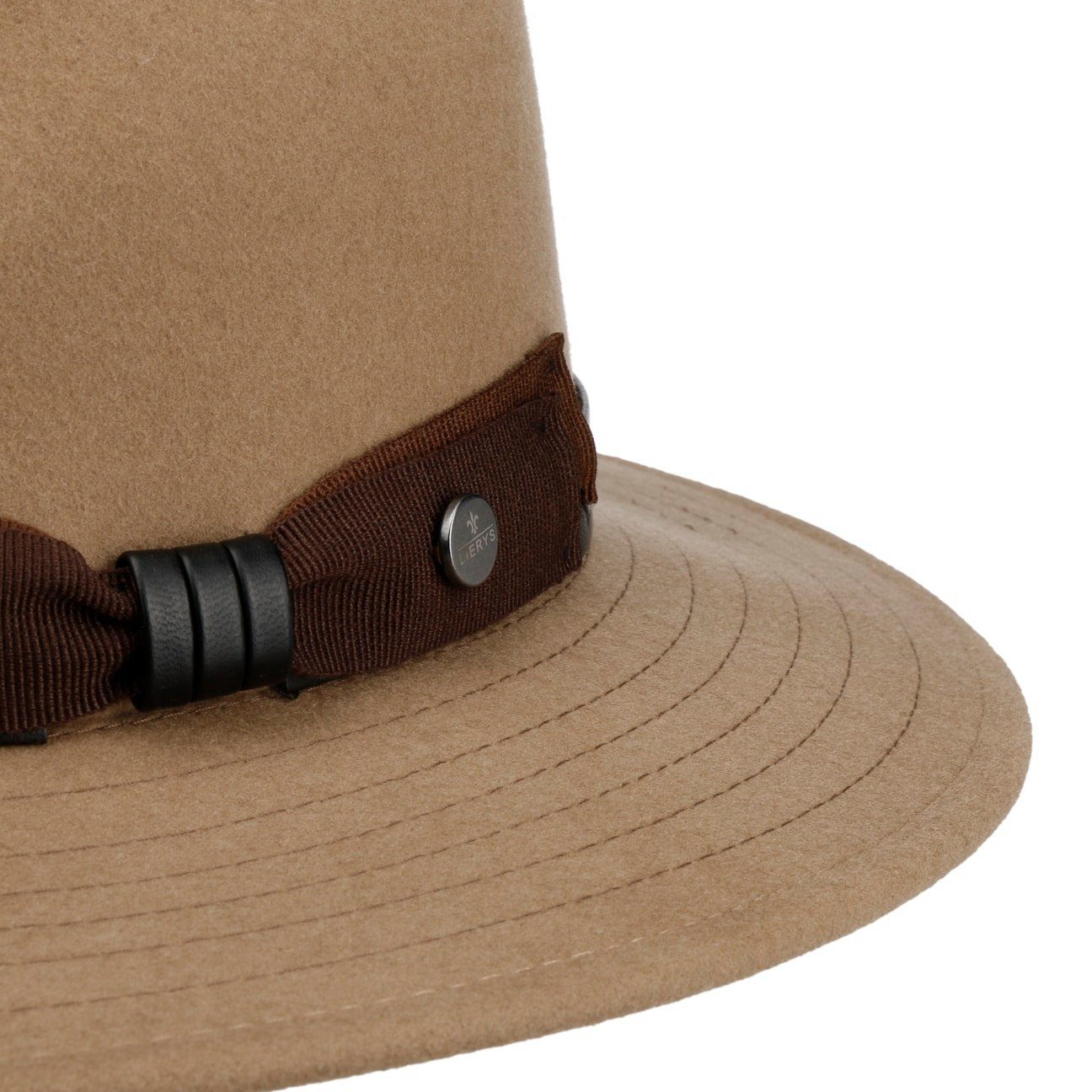 Lierys Filzhut (1-St) Travellerhut mit Lederband, Made in Italy