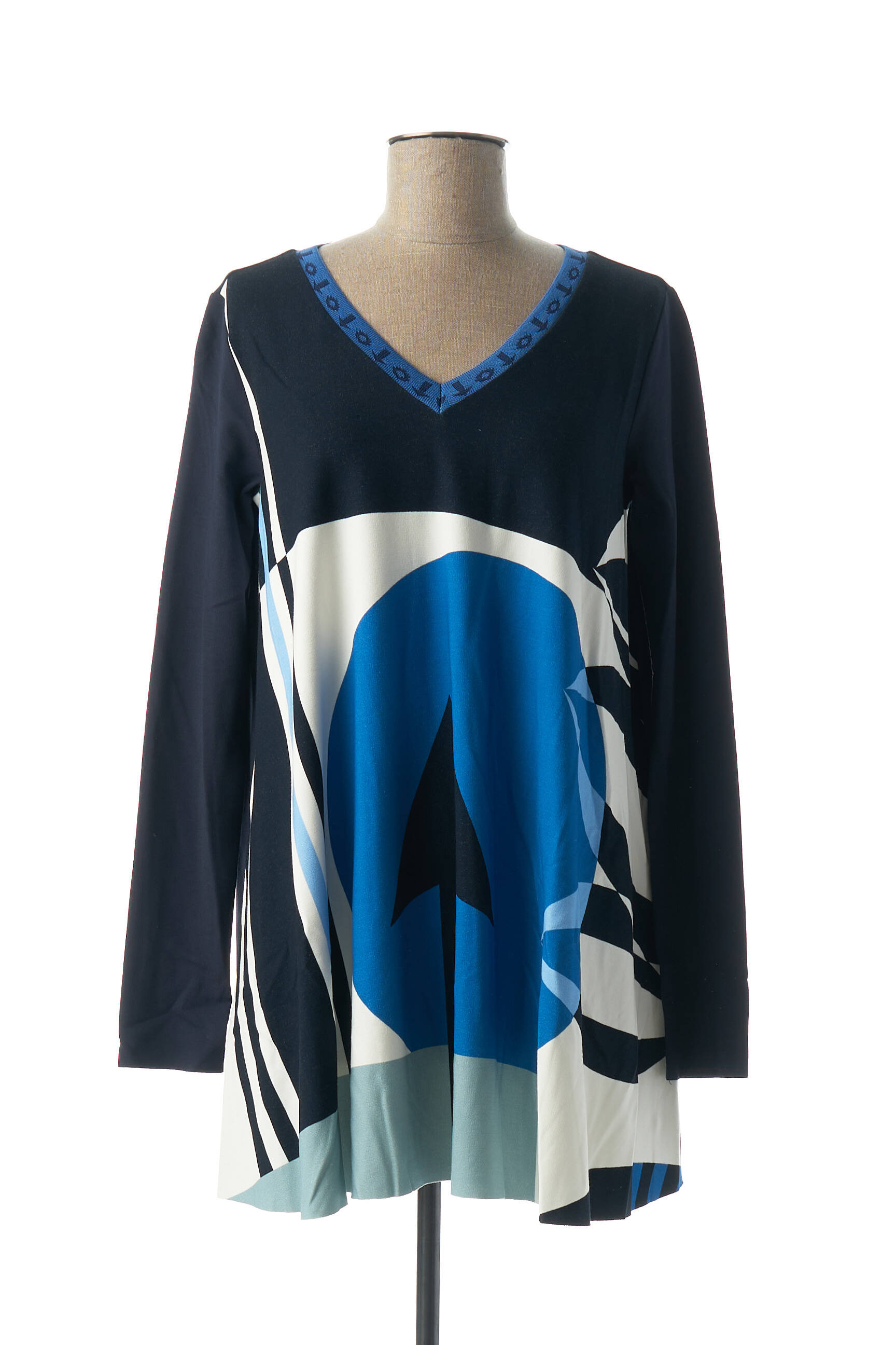 Pianurastudio Tuniquemanchelongue Femme couleur bleu