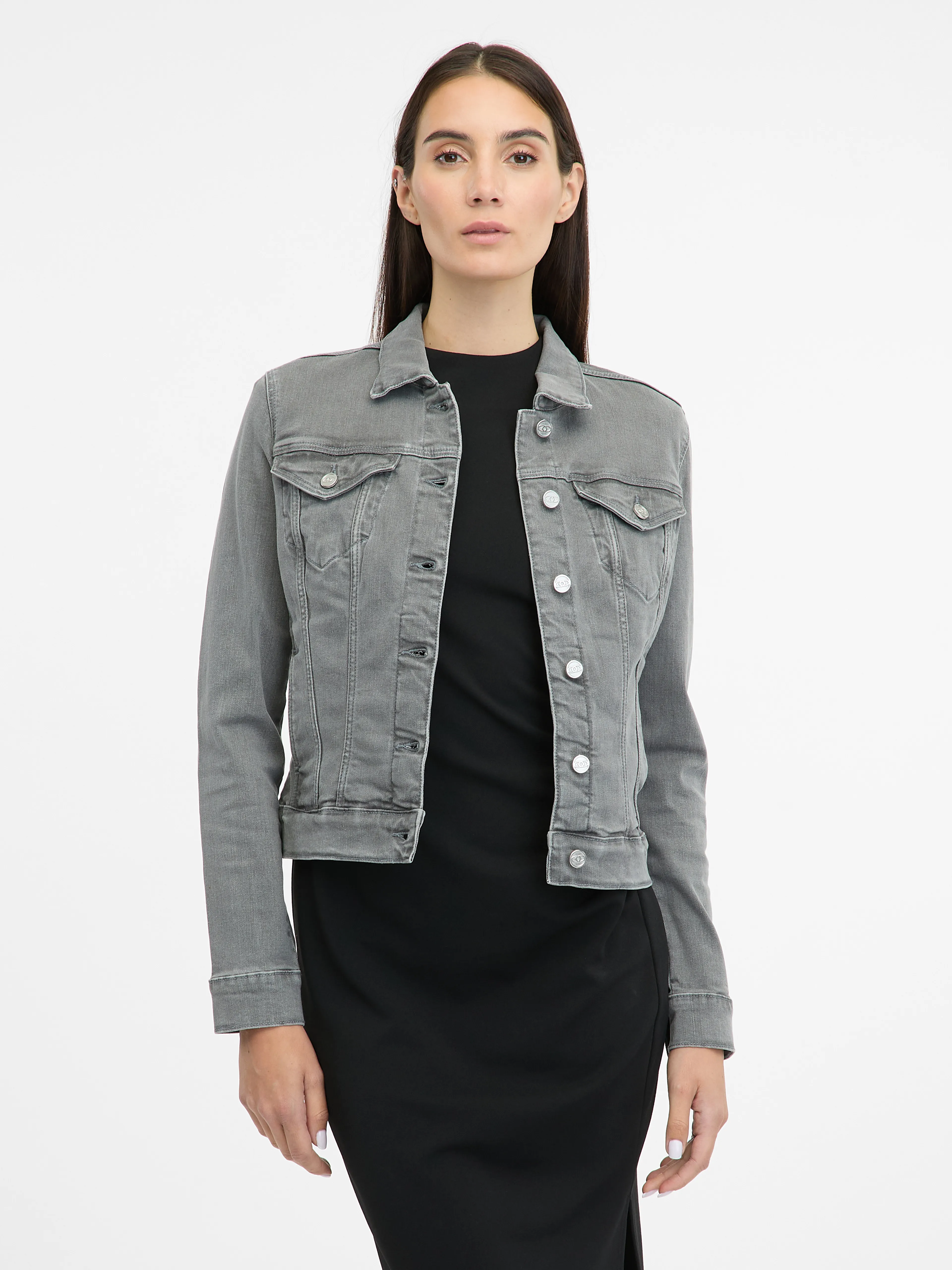 Graue Damen-Jeansjacke ORSAY