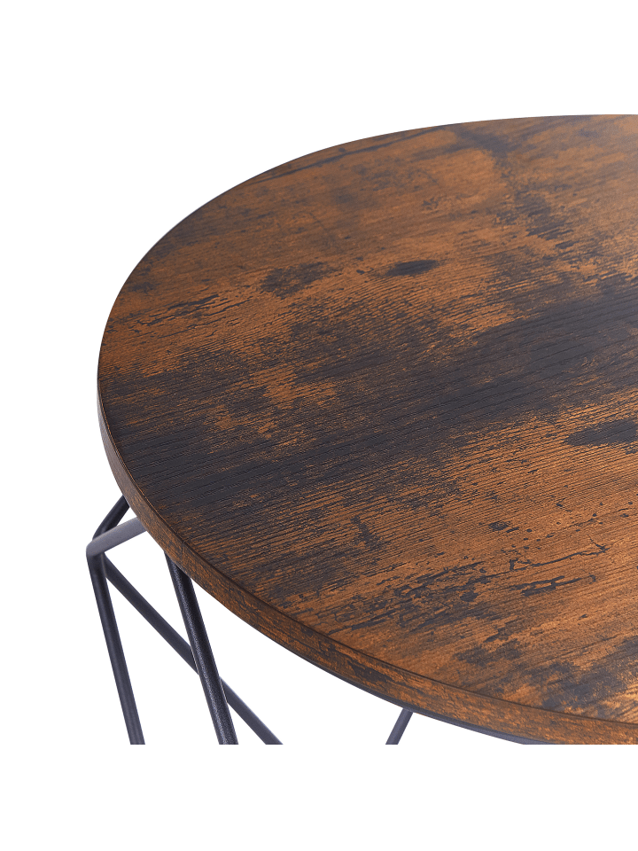 Beliani 2er-Set Couchtisch BRUNI in Schwarz/Dunkler Holzfarbton günstig kaufen onesize