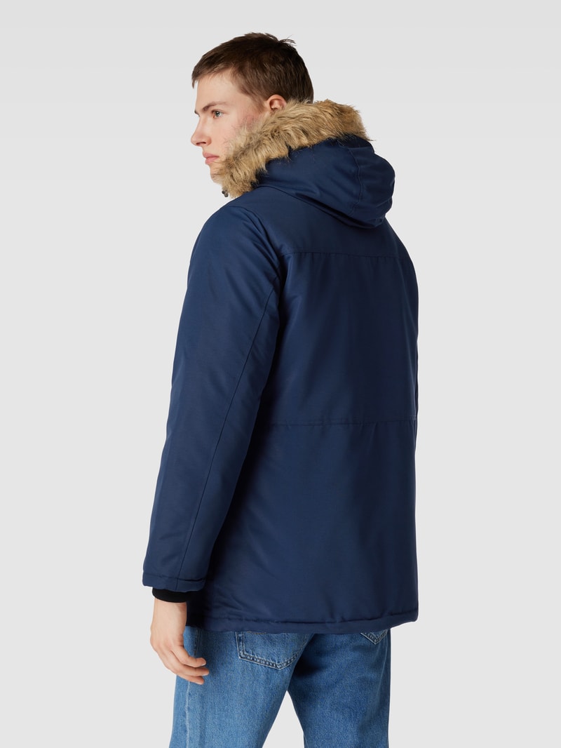 Parka mit Kunstfellbesatz Modell 'EWING' in dunkelblau