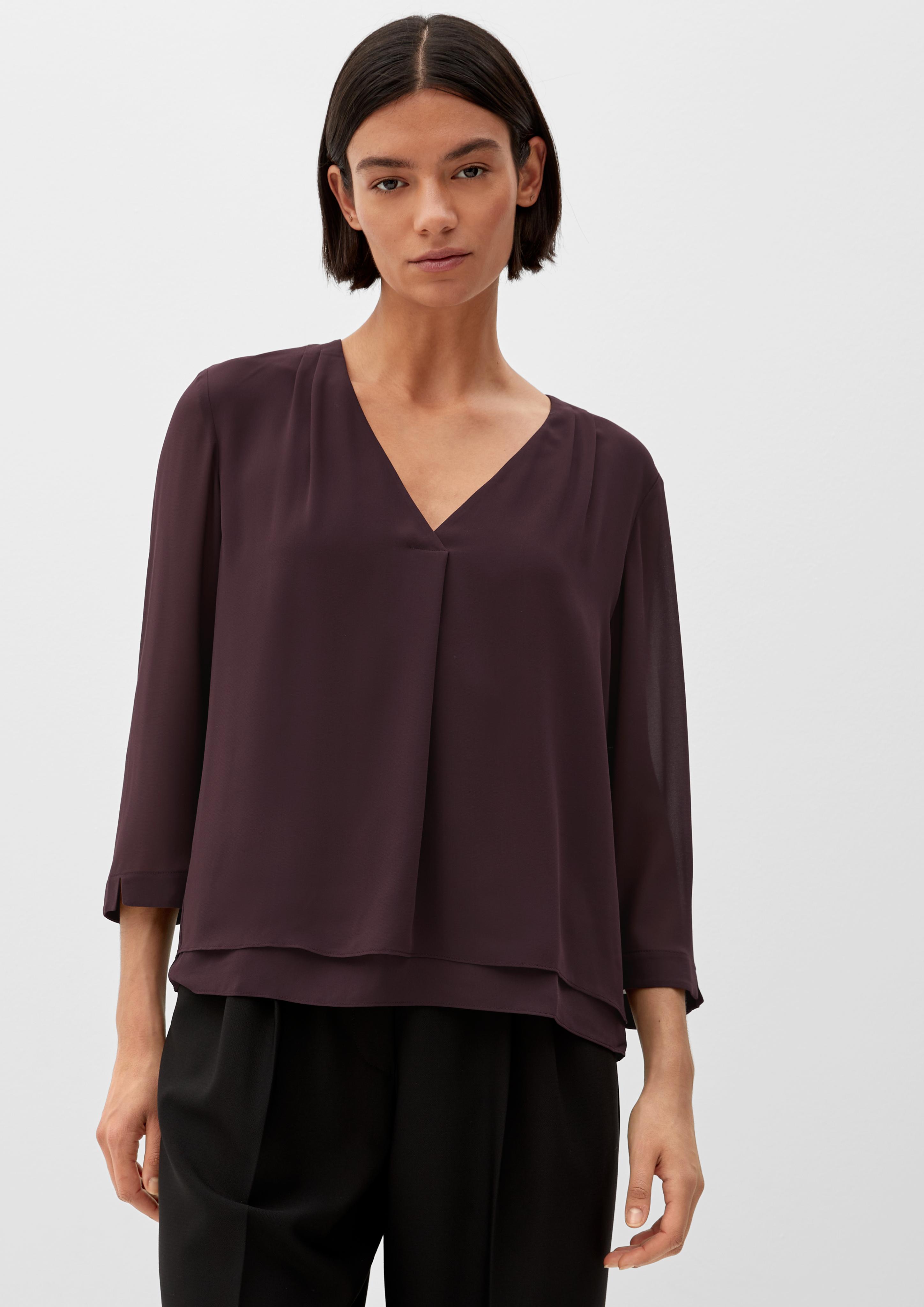 Double-Layer-Bluse mit 3/4-Ärmeln  2121899-4989