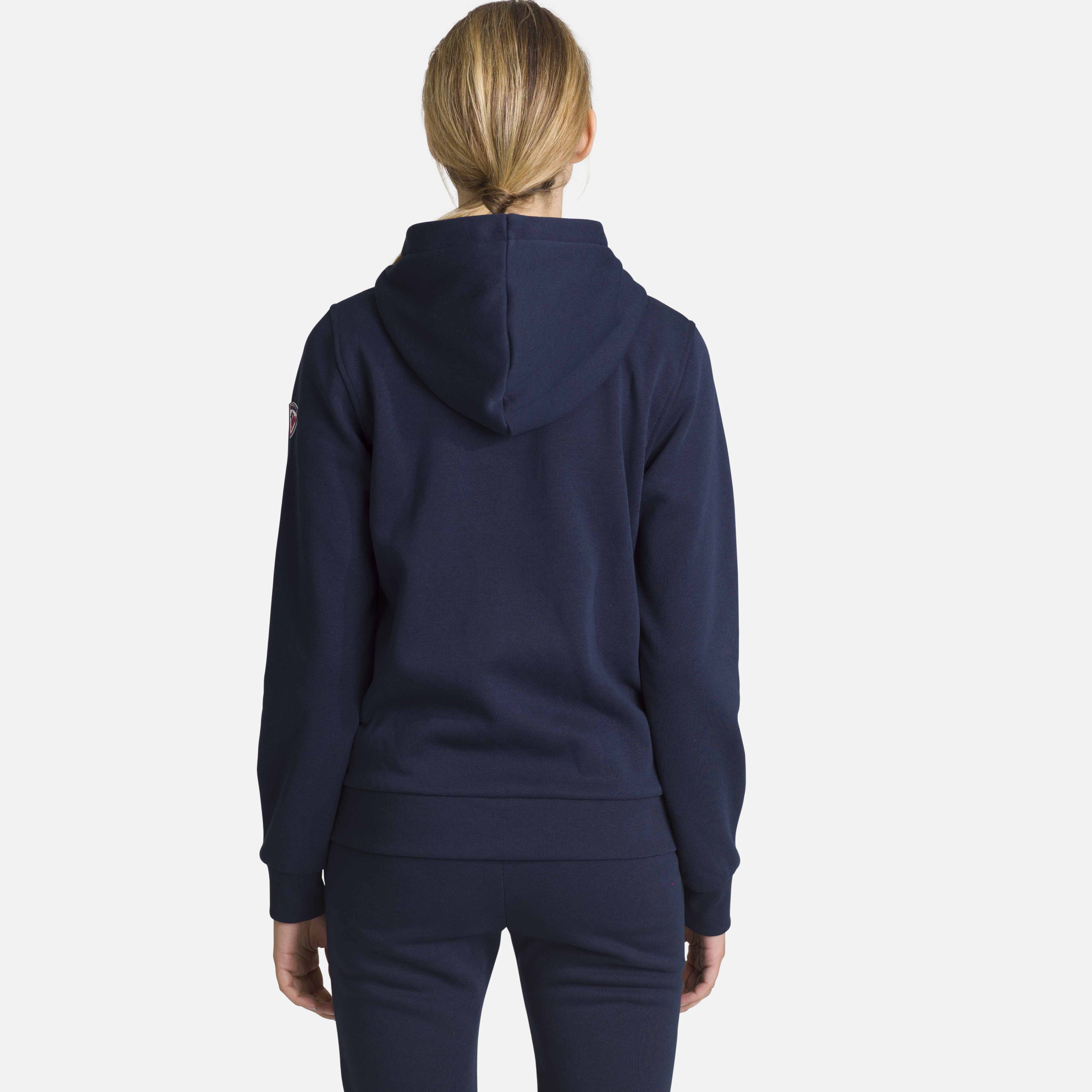 Sweat en coton à capuche zippé Logo Femme