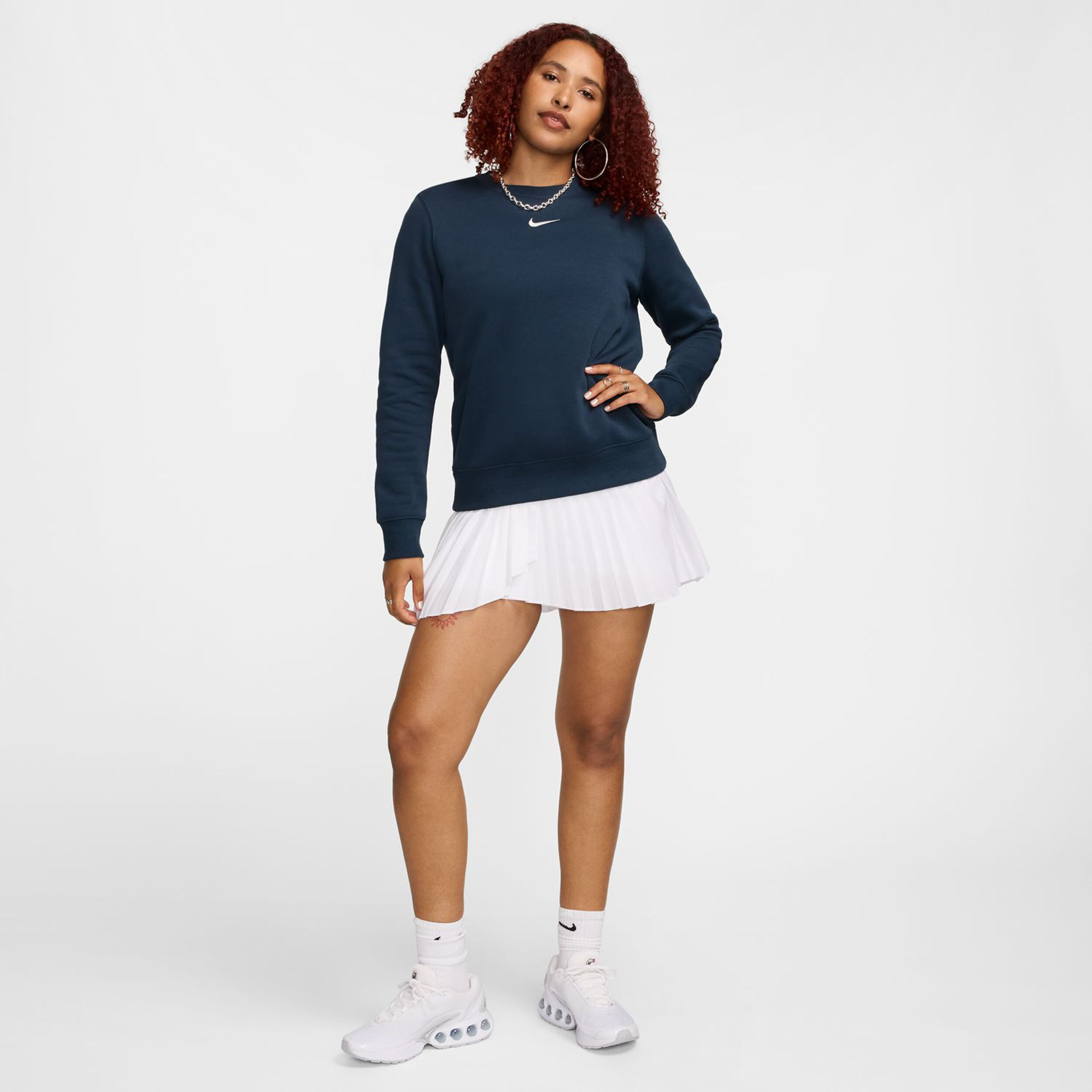 PHNX Fleece STD Crew T-Shirt Damen - Dunkelblau