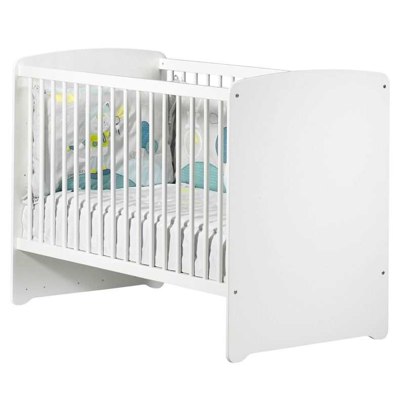 Chambre bébé 2 pièces BASIC lit et commode boutons blancs