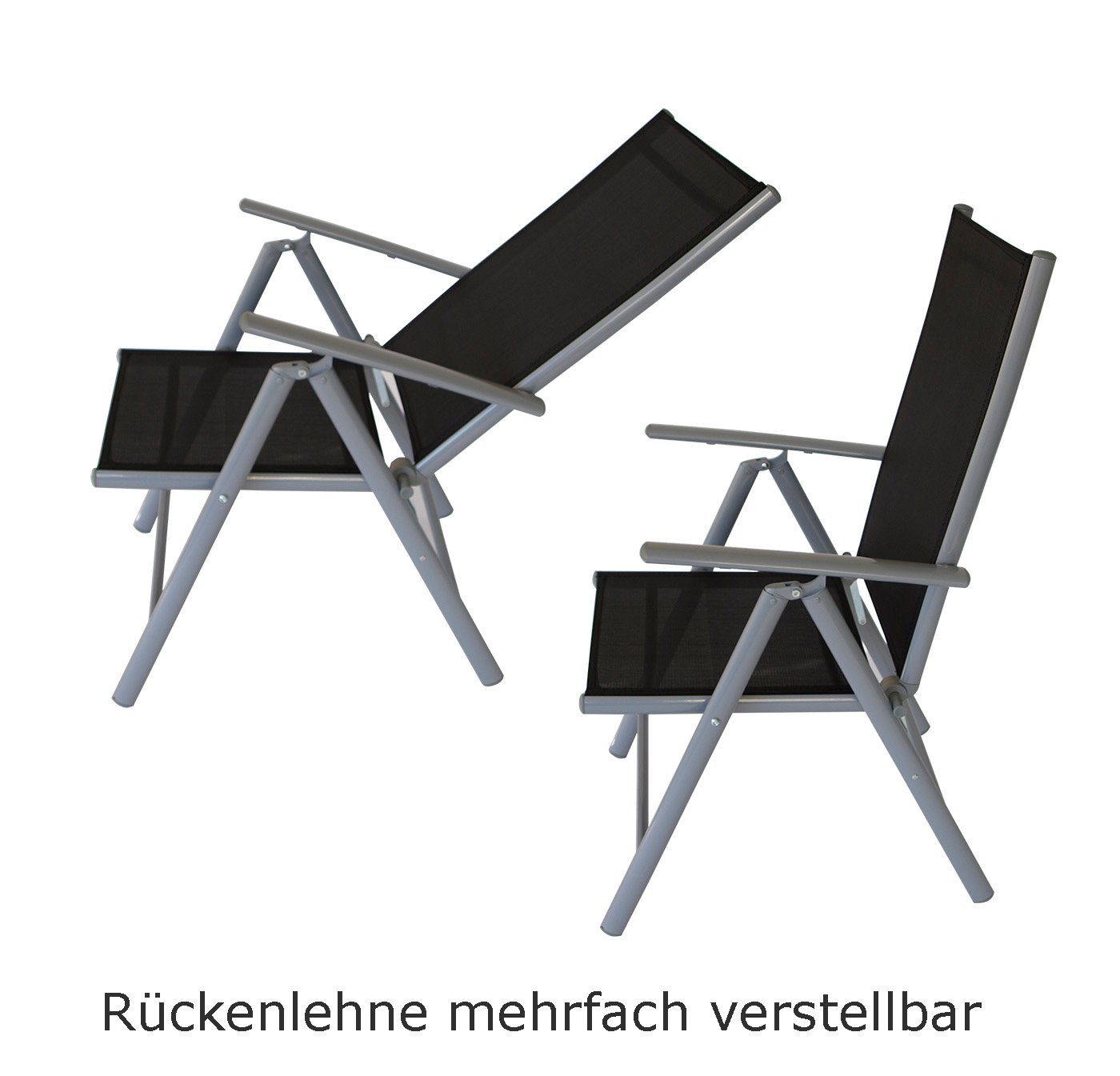 DEGAMO Garten-Essgruppe SORANO, (5-tlg), Tisch 70x125cm, Aluminium + Kunstholz + Kunstgewebe schwarz