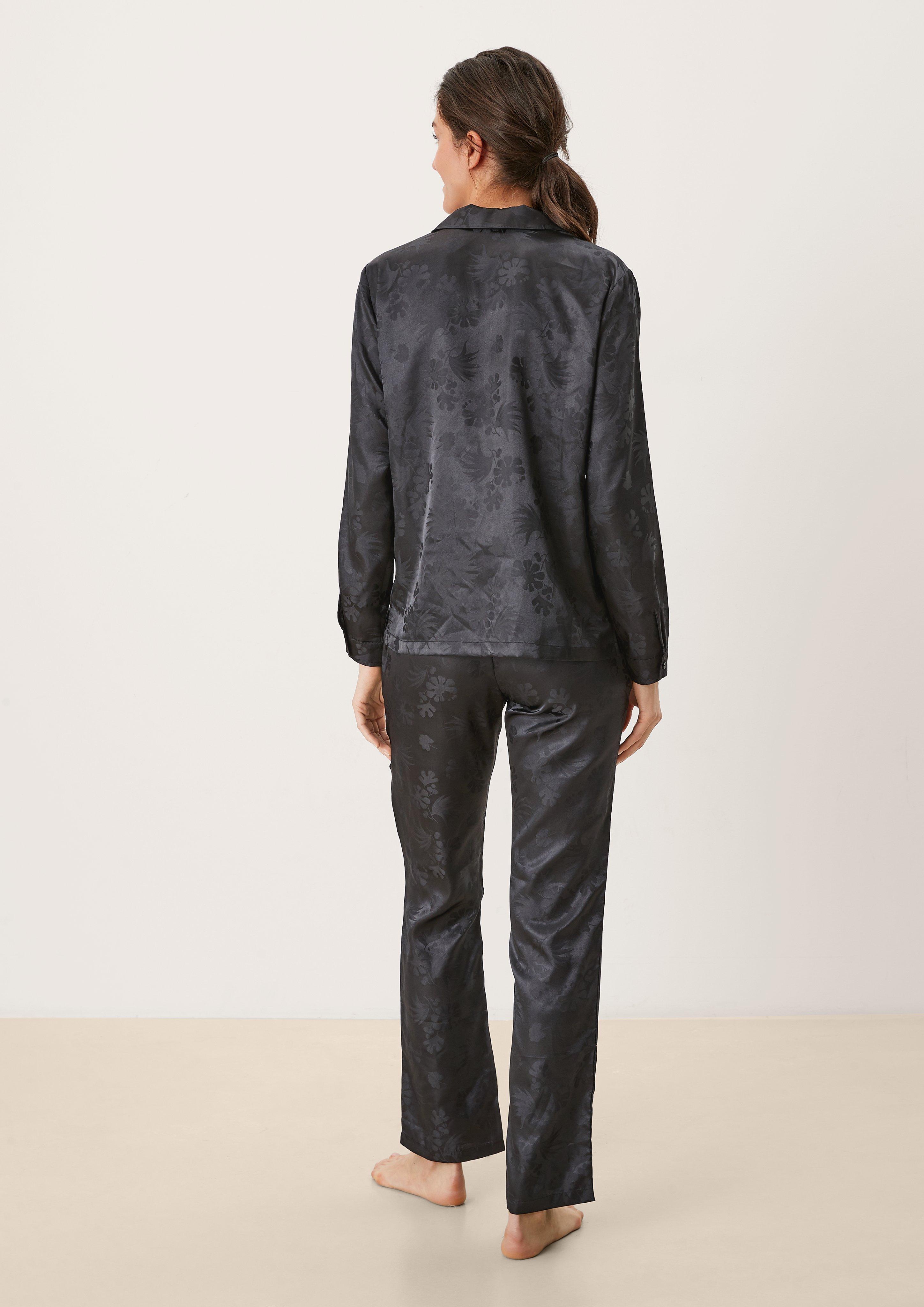 Langer Pyjama aus Satin  6006294-99F9