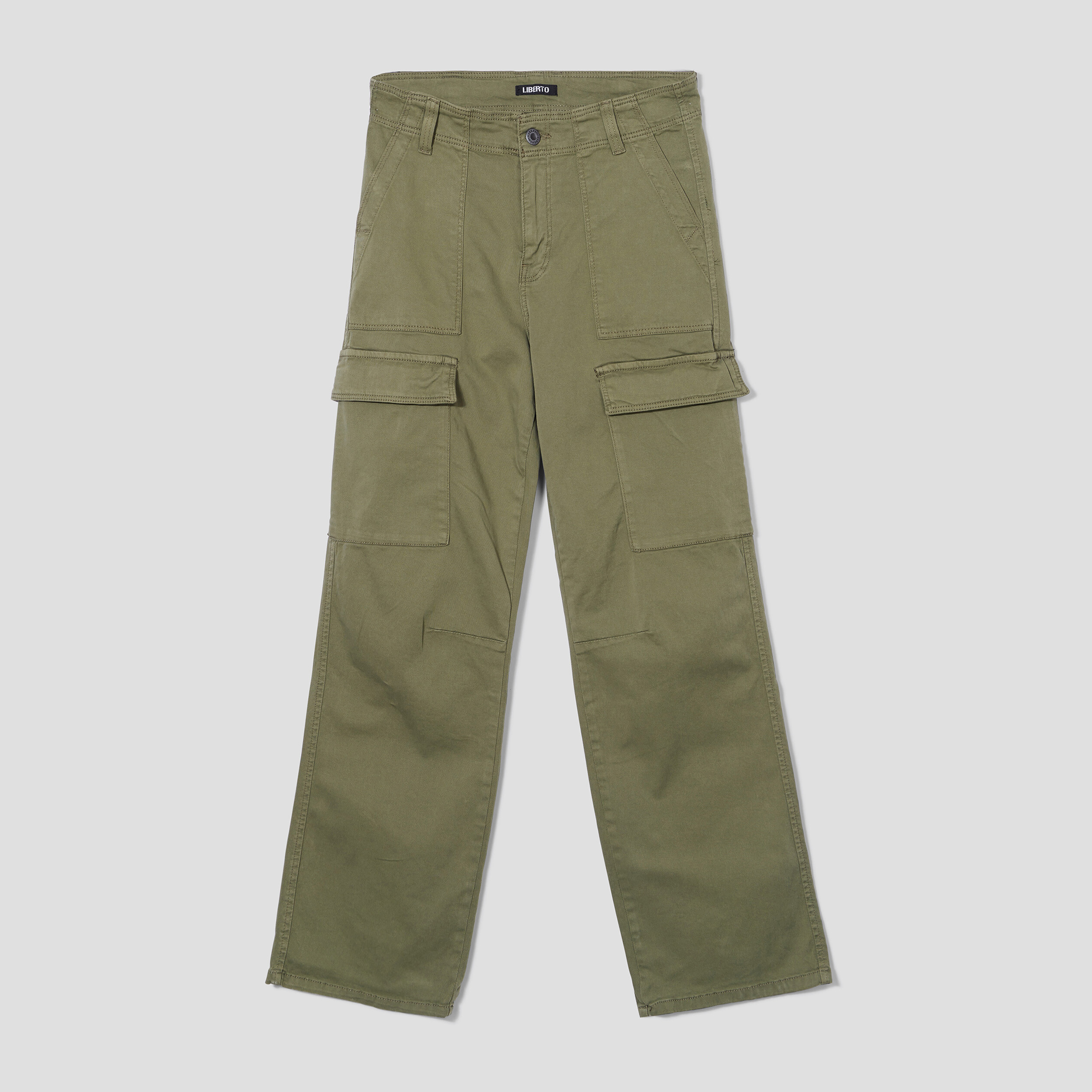 Pantalon cargo taille haute Liberto vert kaki femme | La Halle
