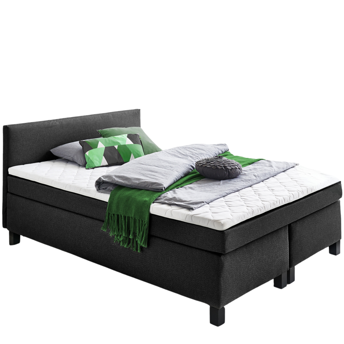 Sun Garden Boxspringbett Philly Anthrazit 140 x 200 cm