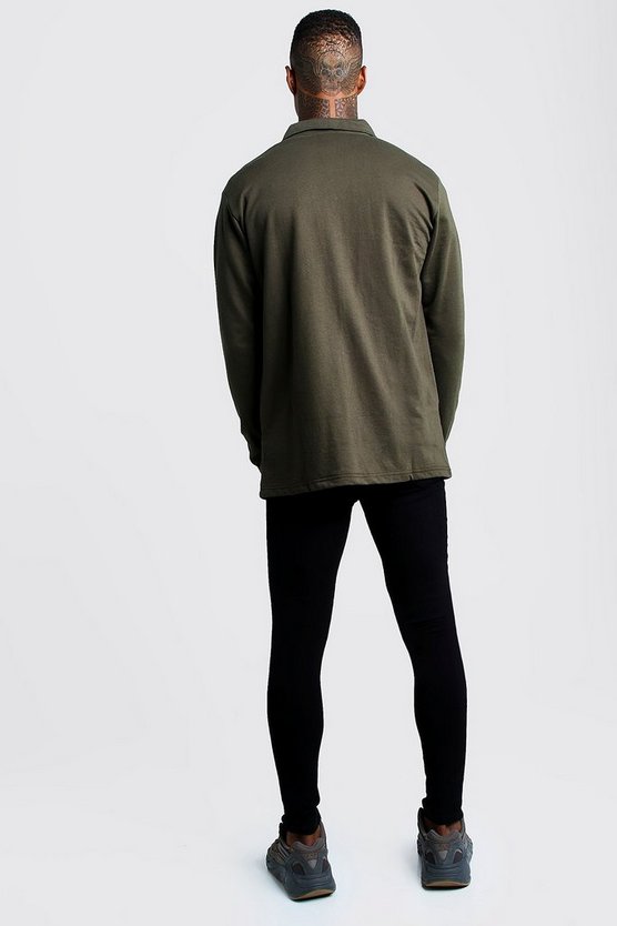 Utility-Overshirt aus Jersey mit Knopfleiste