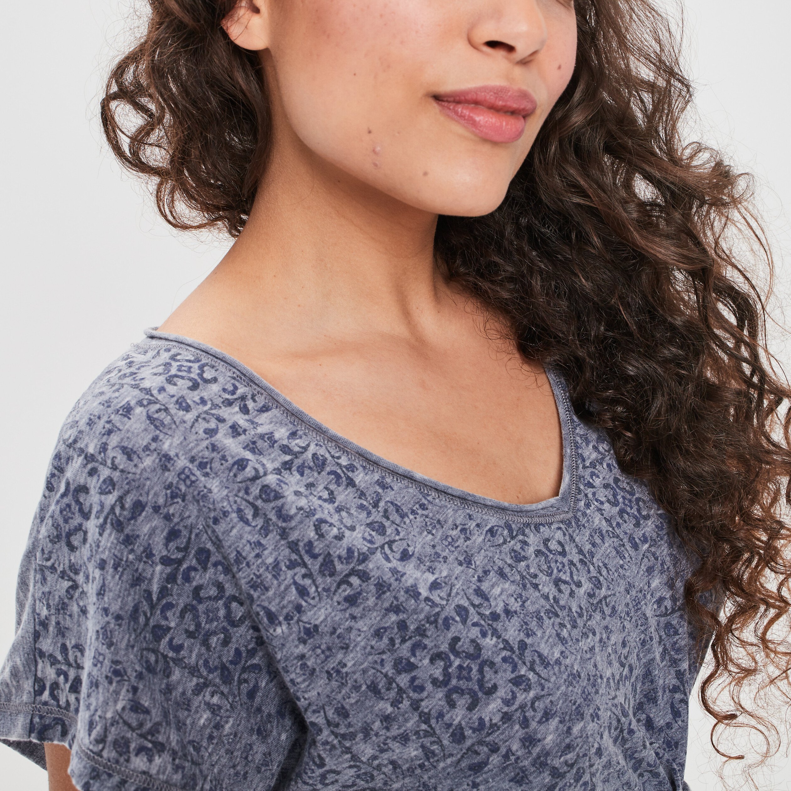 T-shirt manches courtes Creeks bleu femme | La Halle