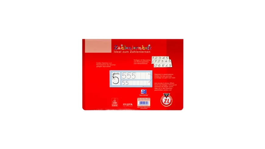 Oxford Schreiblernheft/Zahlenlernheft A4 Lineatur ZL 16 Blatt