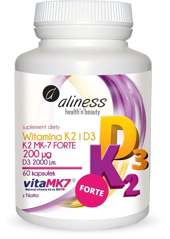 Aliness Vitamin K2 Forte MK-7 + D3, kapsule