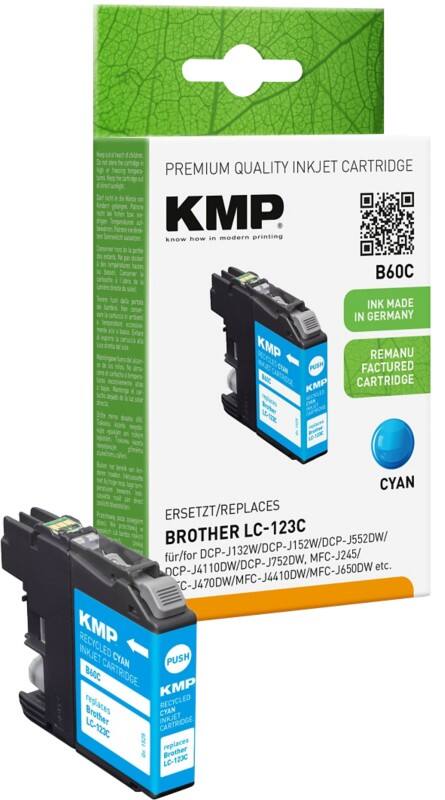 KMP Kompatibel Brother LC-123C Tintenpatrone Cyan