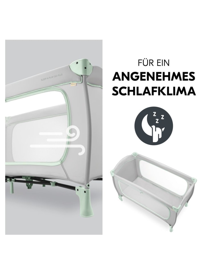 Hauck Reisebett Sleep N Play Go Plus (mit Rollen und seitlichem in grau günstig kaufen onesize