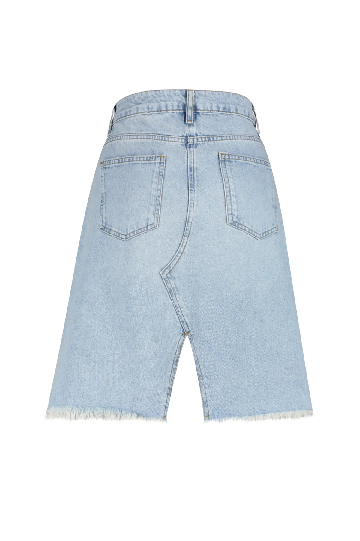 Trendyol Collection  Blauer Jeansrock mit Nähten und detaillierten Details TWOSS24ET00094
