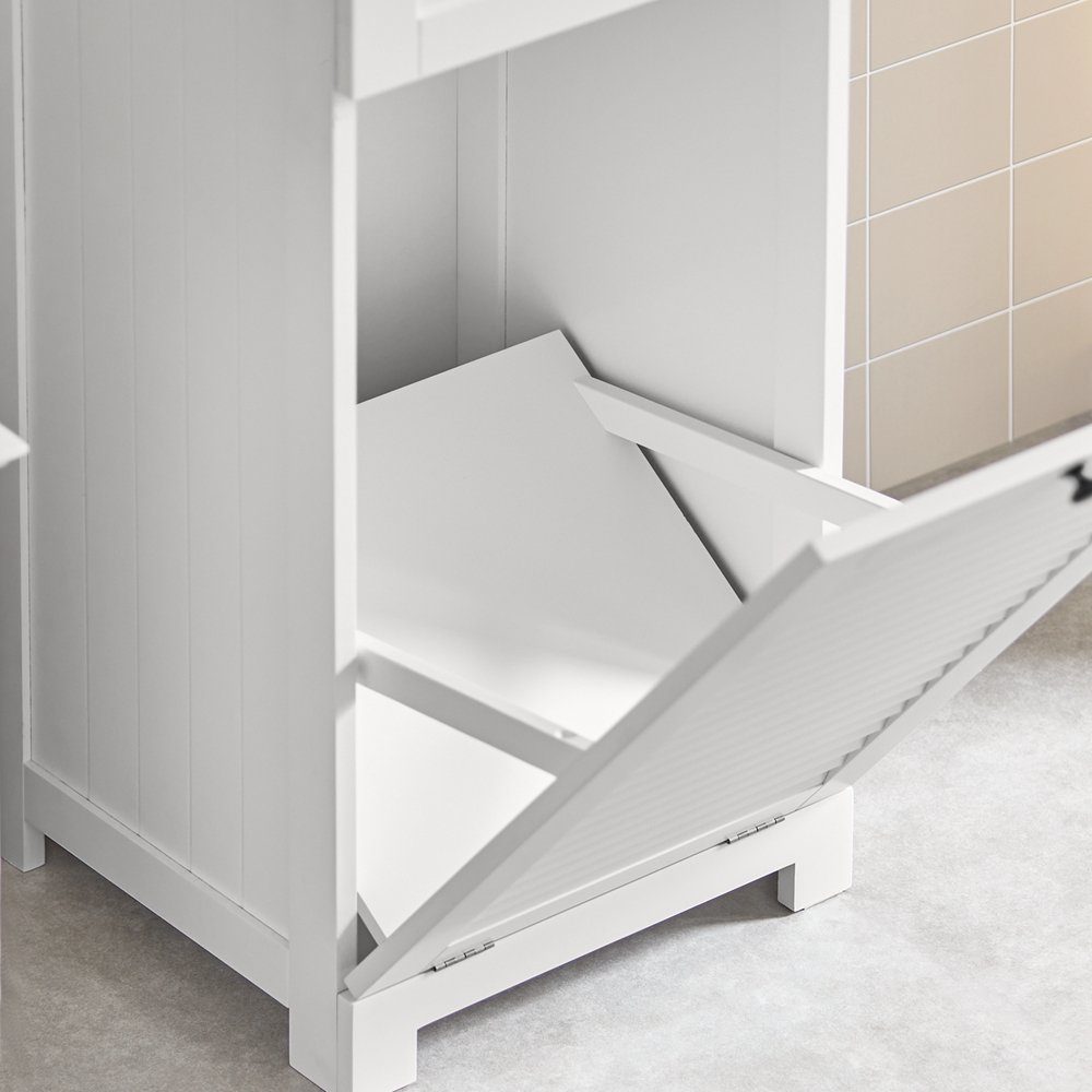 SoBuy Wäscheschrank BZR73 mit ausklappbarem Wäschesäcken Wäschesammler Wäschetruhe Badschrank
