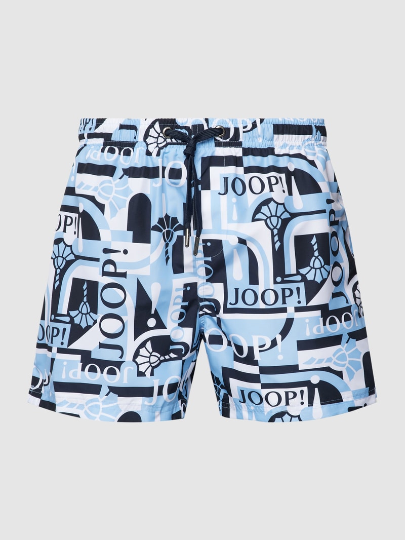 Badehose mit Allover-Print in dunkelblau