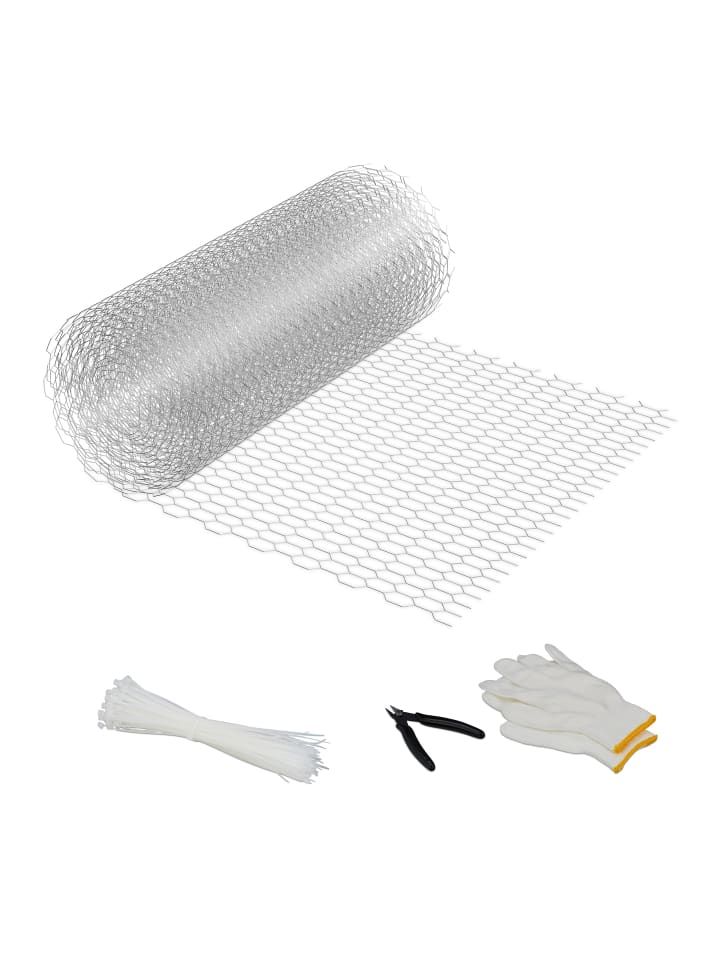 relaxdays Maschendrahtzaun in Silber - (B)10 x (H)0,4 m günstig kaufen onesize