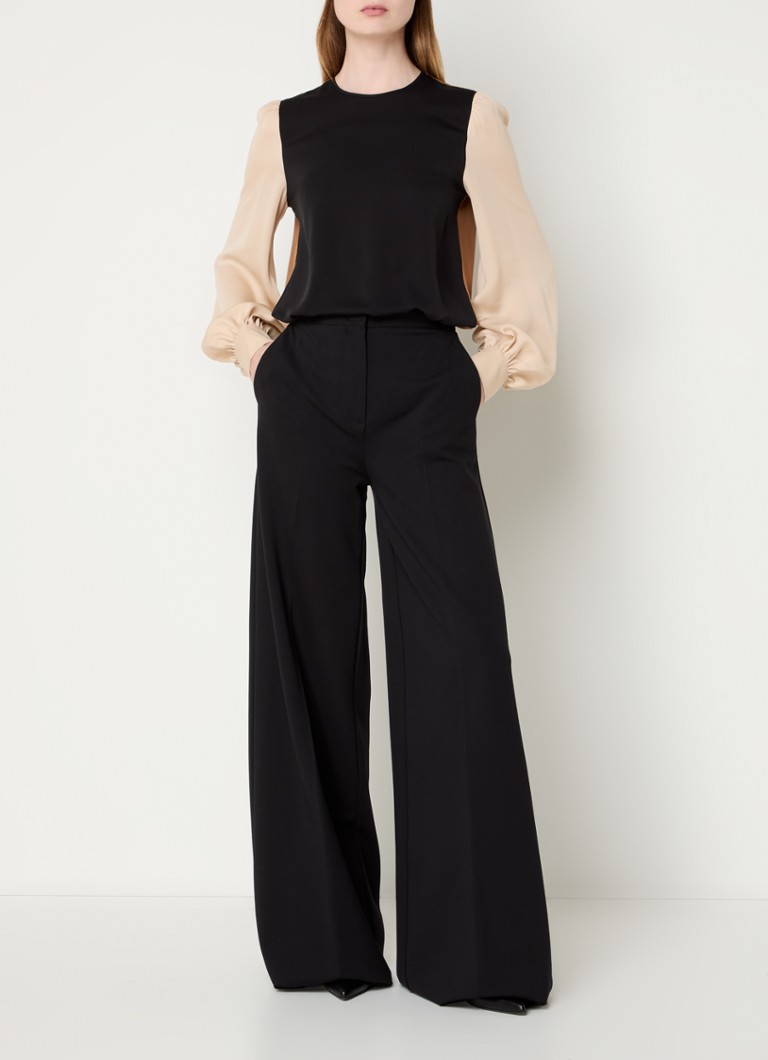 Pantaloni elastici Circolo cu talie înaltă și croială largă de la MaxMara